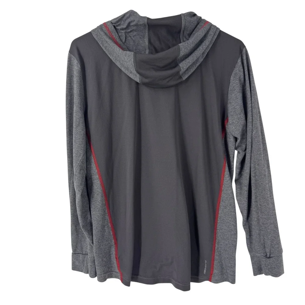 The North Face Boys XL 18/20 FlashDry Hoodie Gray Red Active Long Sleeve Shirt